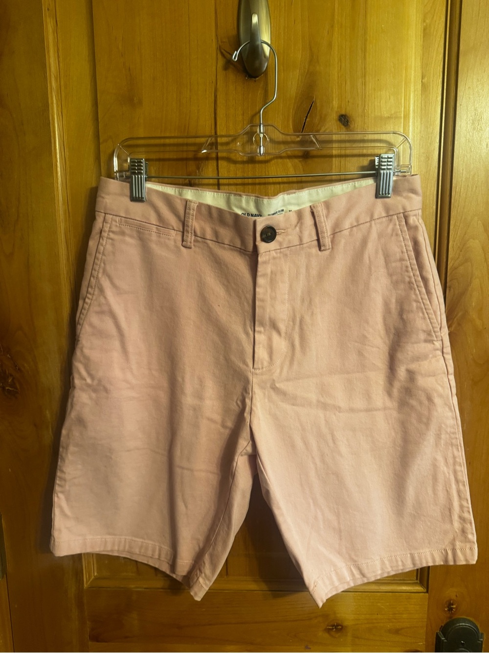 Old Navy Light Pink Flat-Front Cotton Shorts